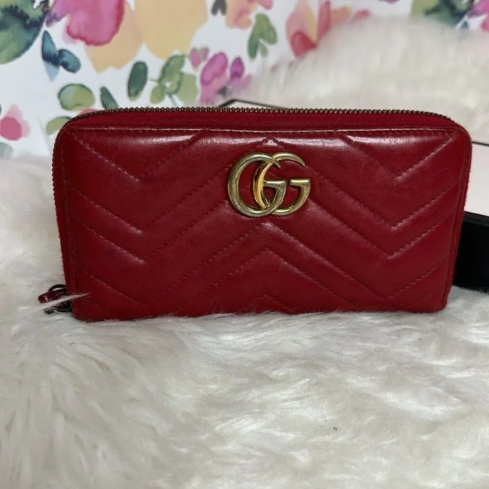 💯Authentic Gucci Marmont Zipped Long Wallet🍀 - Picture 10 of 16